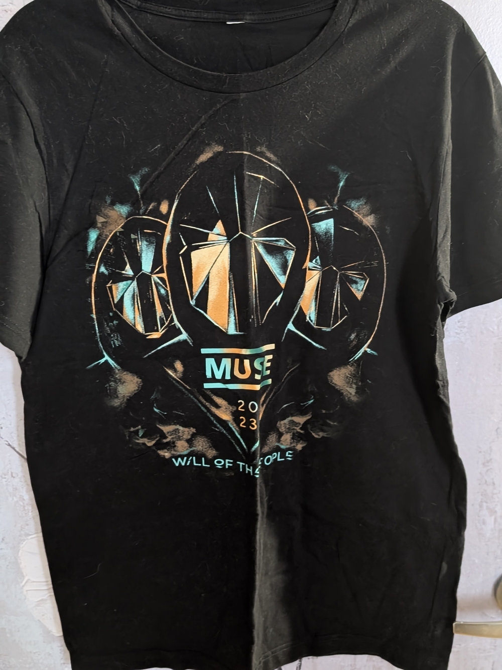 Muse Black Graphic Tee with Teal and Gold Accents